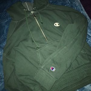 Champion Half-Zip Green Hoodie